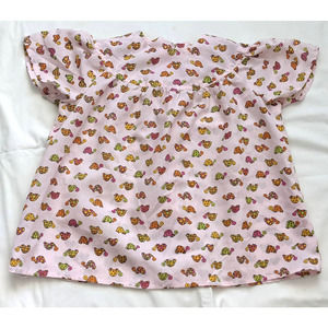 Vintage Handmade Turtle Peasant Top - Pink